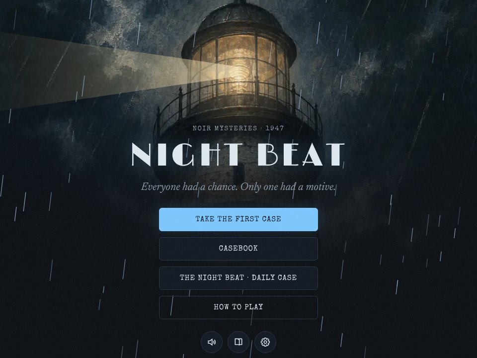 Night Beat: Noir Mysteries title screen