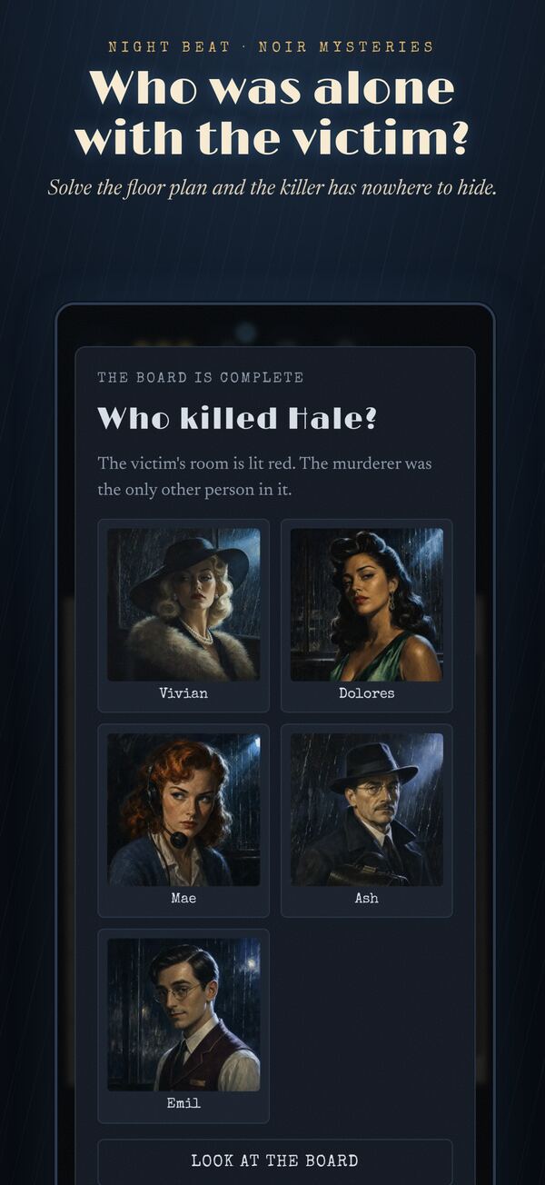 Who was alone with the victim? Solve the floor plan and the killer has nowhere to hide
